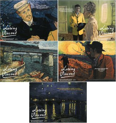 Loving Vincent - 5 Original Kino-Aushangfotos - Douglas Booth - Filmposter