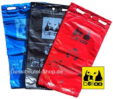 Recycling Mix Kotbeutel Hund 3 FARBEN Rot Blau Schwarz - BELLOO Made in Germany