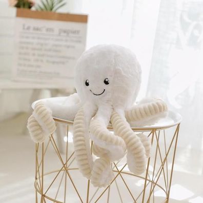 Oktopus Kuscheltier - 18 cm weißes Plüschtier Tintenfisch Stofftier
