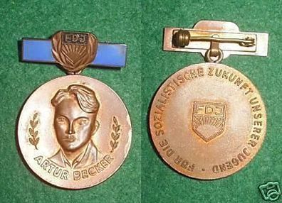 emaillierte DDR Artur Becker Medaille in Bronze
