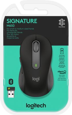 Logitech Maus M650, Signature, Wireless Bluetooth, Grafit