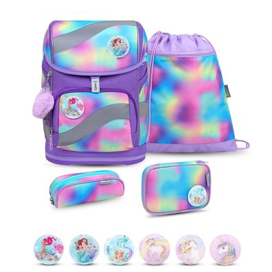 Belmil Smarty ergonomisches Schulranzen Set 5-teilig "Rainbow Color" mit Brustgurt