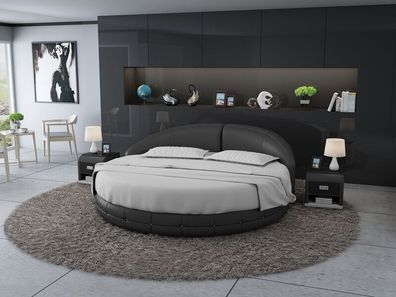 Design Rund Bett Polsterbett Doppelbett USB Ehebett Betten Rundes Sofort