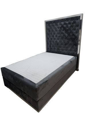 Boxspring Bett Singel 140x200cm Metall Rahmen Schlafzimmer Hotel Sofort