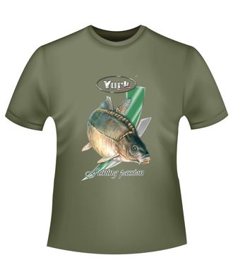 Geschenk für Angler YORK T-Shirt Karpfen Größen M-L-XL-XXL