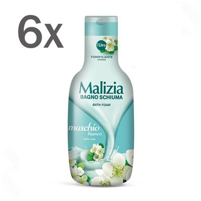 Malizia muschio bianco weisser Moschus Badeschaum 6x 1000ml sixpack