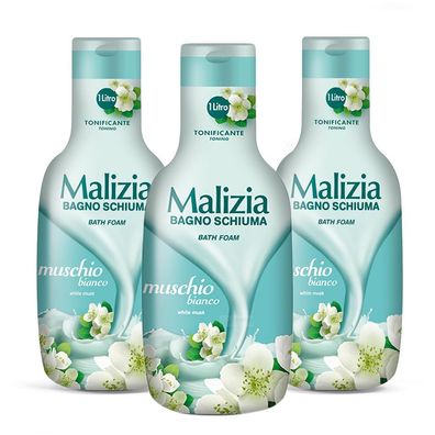 Malizia muschio bianco weisser Moschus Badeschaum 3x 1000ml dreierpack