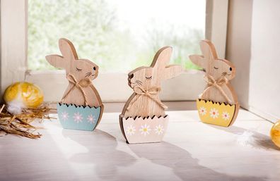 3er Set Hase Blümchen