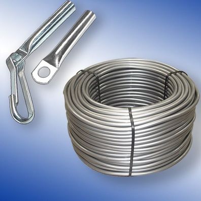 Planenseil 6 mm Seil silber Seilendverschluss mit oder ohne Simplexhaken