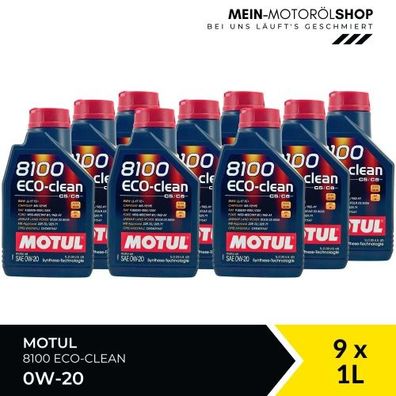 Motul 8100 Eco-clean 0W-20 9x1 Liter