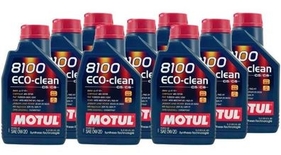 Motul 8100 Eco-clean 0W-20 9x1 Liter