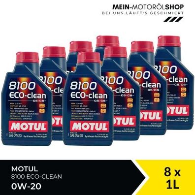 Motul 8100 Eco-clean 0W-20 8x1 Liter