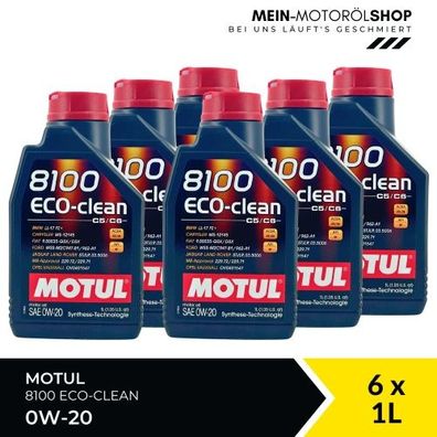 Motul 8100 Eco-clean 0W-20 6x1 Liter