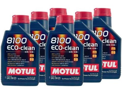 Motul 8100 Eco-clean 0W-20 6x1 Liter