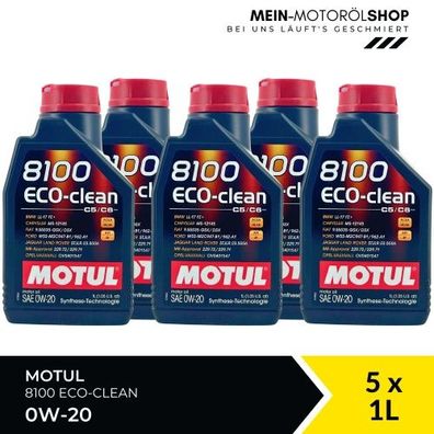 Motul 8100 Eco-clean 0W-20 5x1 Liter