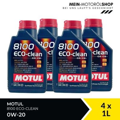 Motul 8100 Eco-clean 0W-20 4x1 Liter