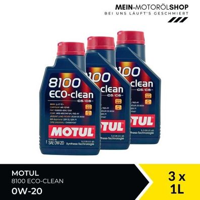 Motul 8100 Eco-clean 0W-20 3x1 Liter