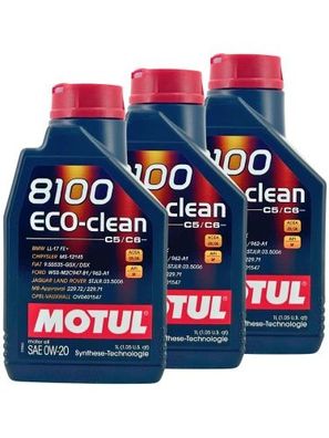 Motul 8100 Eco-clean 0W-20 3x1 Liter
