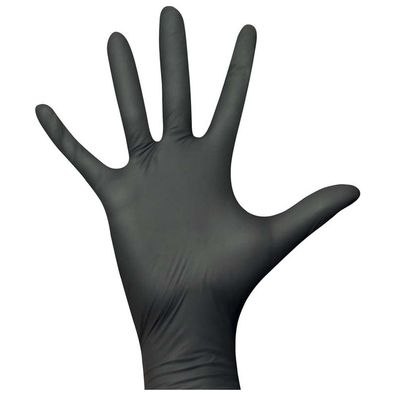 Euronda MonoartÂ® Einmalhandschuhe Nitril - Packung 100 Stéck puderfrei, schwarz, XS