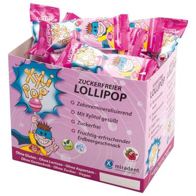 Hager & Werken XyliPOP® Lollipop - Box 50 x 6 g Stück Erdbeere