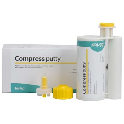 bisico Compress putty - Packung 380 ml Doppelkartusche 5:1, 10 dynamische Mischer, 1