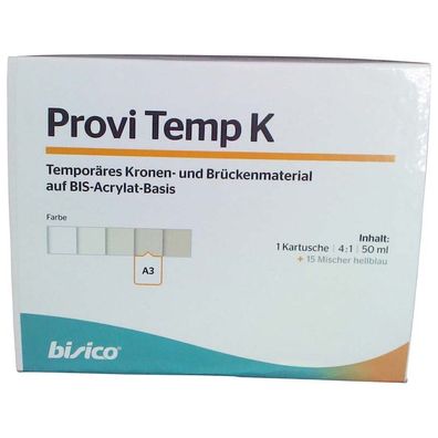 bisico Provi Temp K - Packung 50 ml Doppelkartusche A3, 15 Mischer hellblau 4:1