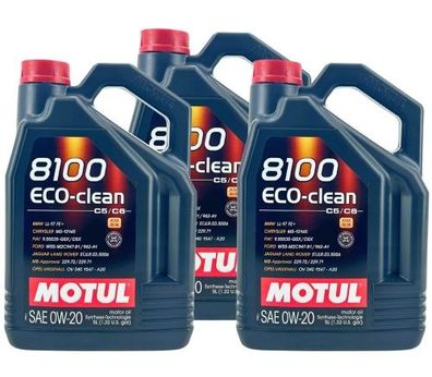 Motul 8100 Eco-clean 0W-20 3x5 Liter