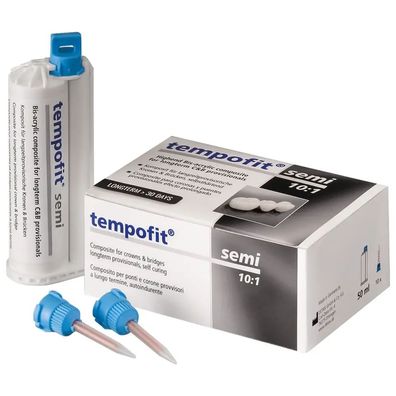 DETAX tempofit® semi - Standardpackung 50 ml Doppelkartusche A2, 10 T-Mixer blau, 10: