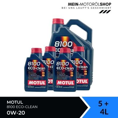 Motul 8100 Eco-clean 0W-20 5 + 4 Liter