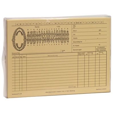 Becht Karteikarten - Packung 100 Karten gelb