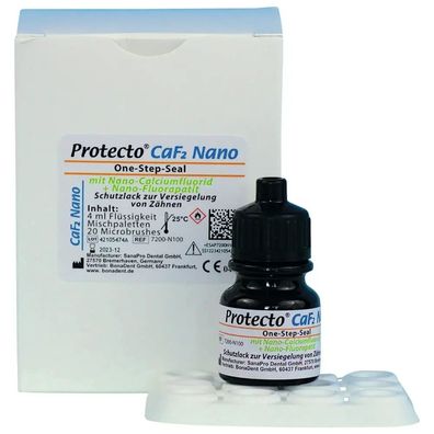 BonaDent Protecto® CaF2 Nano - Packung 4 ml Flasche, 4 Mischpaletten, 20 Microbrushes