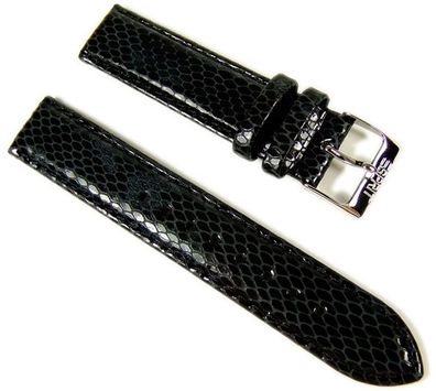 Esprit Uhrenarmband Leder Schlangenhaut-Optik schwarz 18mm ES102662001