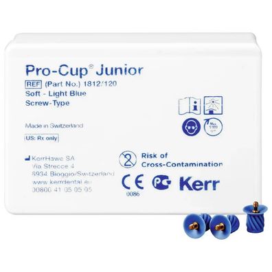 Kerr Pro-Cup? Junior - Packung 120 Stück hellblau weich, Screw-Type