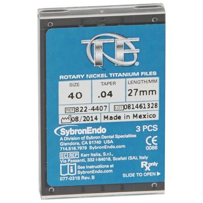 Kerr TF Feilen System - Packung 3 Stück 27 mm, Taper.04 ISO 040