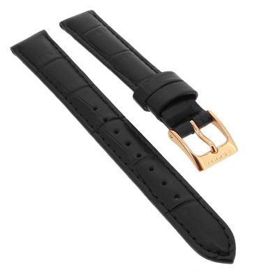 Esprit ? Uhrenarmband au Leder schwarz Krokoprägung 13mm ? ES103282002