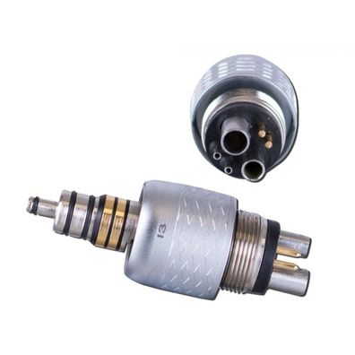 SoCo dental 6-Loch Schnellkupplung für W&H* Turbinen mit Licht, mit Stromversorgung