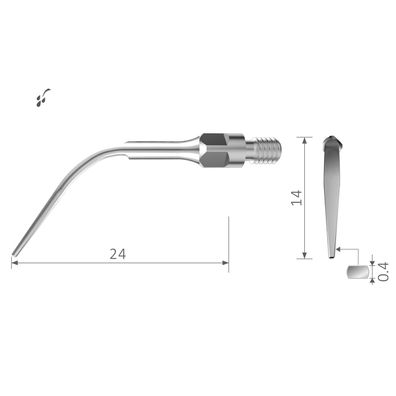 Xpedent Ultraschallspitze Scaling GS3, Gewindetyp Sirona*, für Zahnsteinentfernung, s