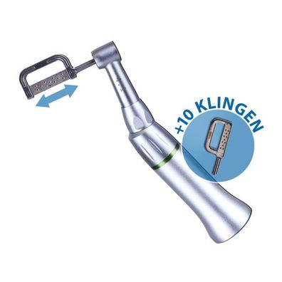 Tealth Pneumatisches Winkelstück 4:1 Set inkl. 10x wiederaufbereitbare Klingen (15-90