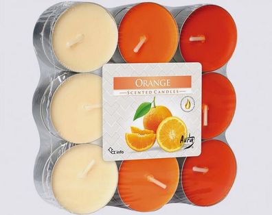 Teelichter Duft 18er Orange in Blockpackung