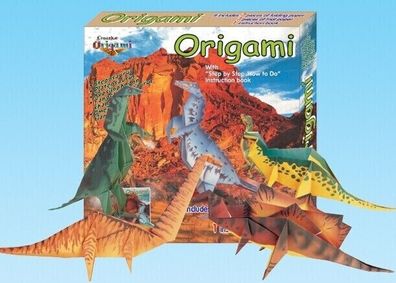 Origami Set mit farbig passenden Papier für Dinosaurier Papierfalten Kreativ