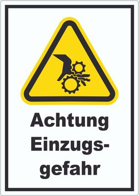 Aufkleber Achtung Einzugsgefahr