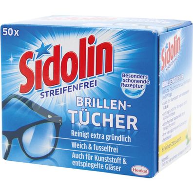 Sidolin Streifenfrei Brillenputztücher 50 Tücher