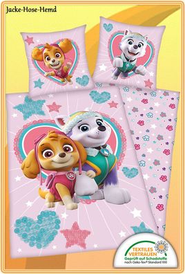 Bettwäsche Paw Patrol Kinderbettwäsche Hunde Skye Everest Rosa Gr: 135x200cm NEU