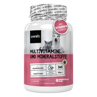 animigo Vitamine für Hunde & Katzen - 365 Multivitamin Tabletten