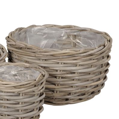 Pflanzkorb Brighton grau braun D34cm Rattankorb Kooboo Farmhouse Deko - GROSS