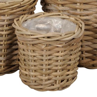Pflanzkorb BASKET grau braun D17cm Rattankorb Kooboo Farmhouse Deko - KLEIN