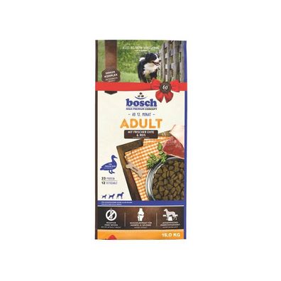 Bosch Hunde Trockenfutter Alleinfutter Adult Ente + Reis 15kg