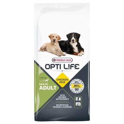 Versele-Laga Hunde Trockenfutter Alleinfutter Opti Life Adult Maxi Huhn 12,5kg