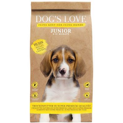 DogsLove Welpenfutter Trockenfutter Junior Huhn 12kg