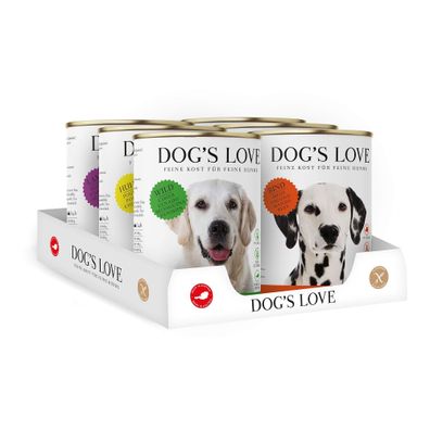 Dogslove Hunde Nassfutter ADULT Multipack Dosenpaket 6x400g